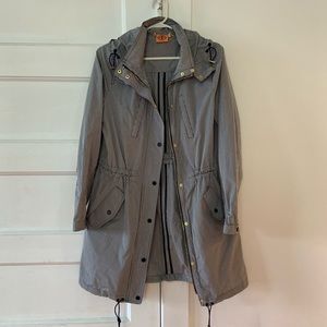 Tory Burch Blue Gingham Raincoat